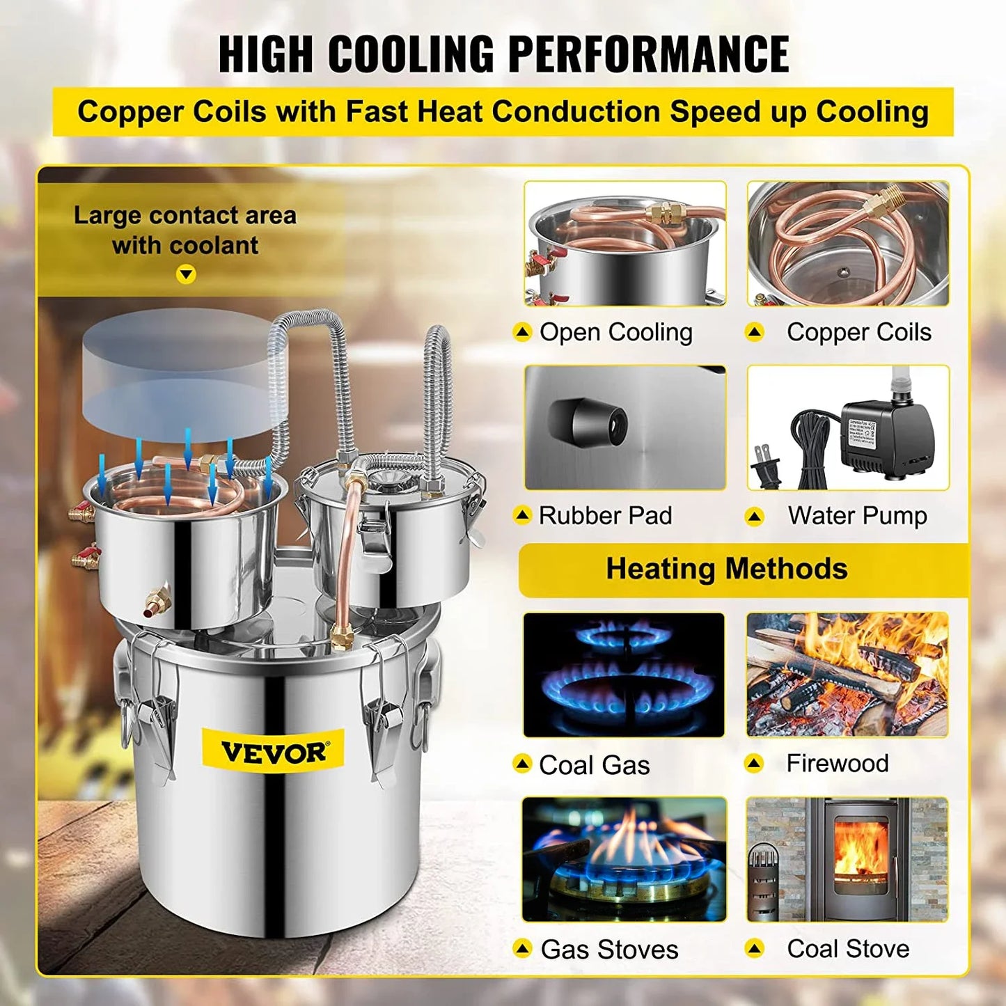 Alcohol Brewing Distiller 12L /30L/50L DIY Moonshine Apparatus