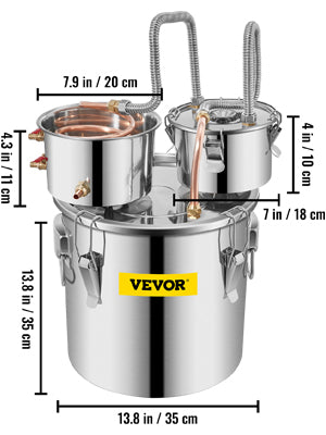 3Gal/5Gal/9.6Gal Moonshine Still Alcohol Apparatus