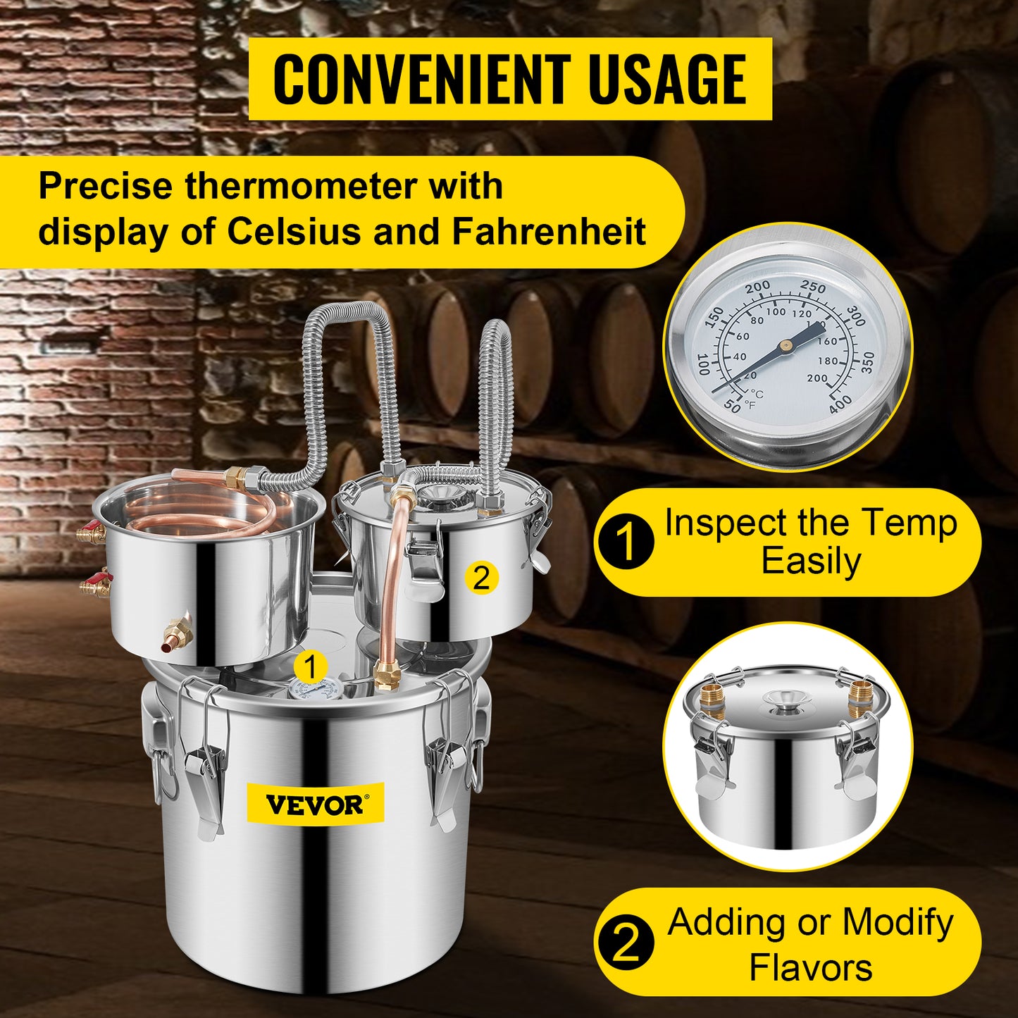3Gal/5Gal/9.6Gal Moonshine Still Alcohol Apparatus