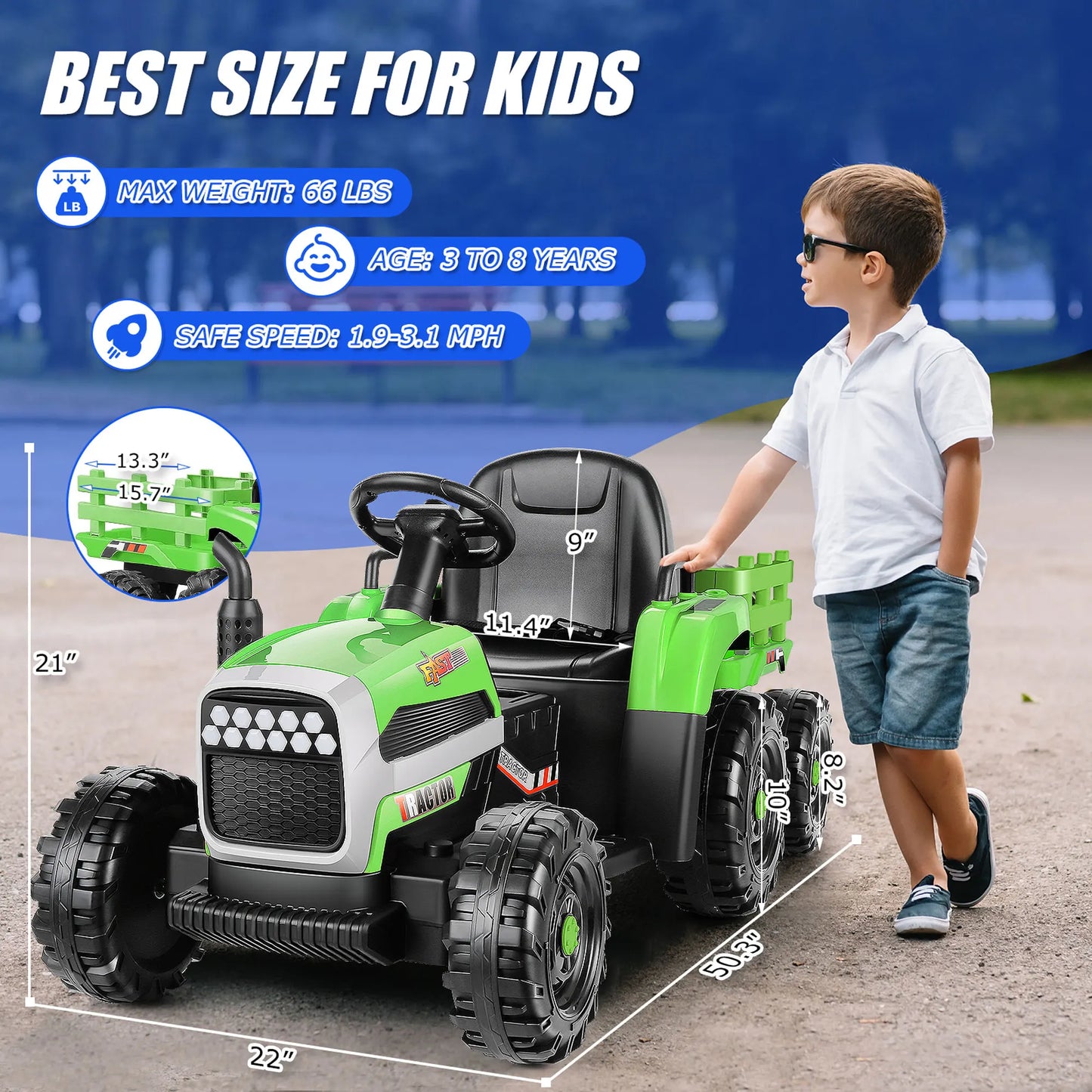 Electric Tractor Kids 7AH Battery Powered