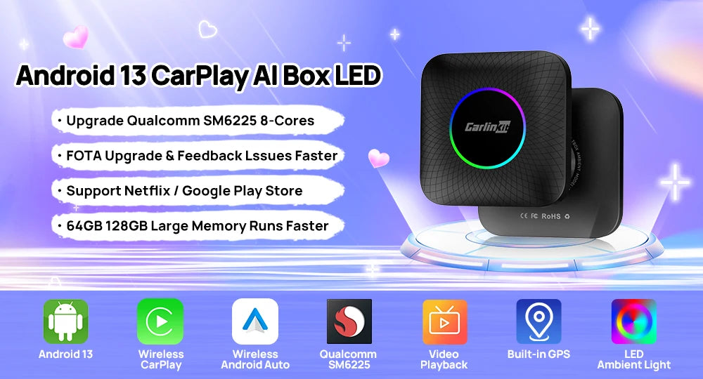 USB Wireless CarPlay Dongle Wired Android Auto 