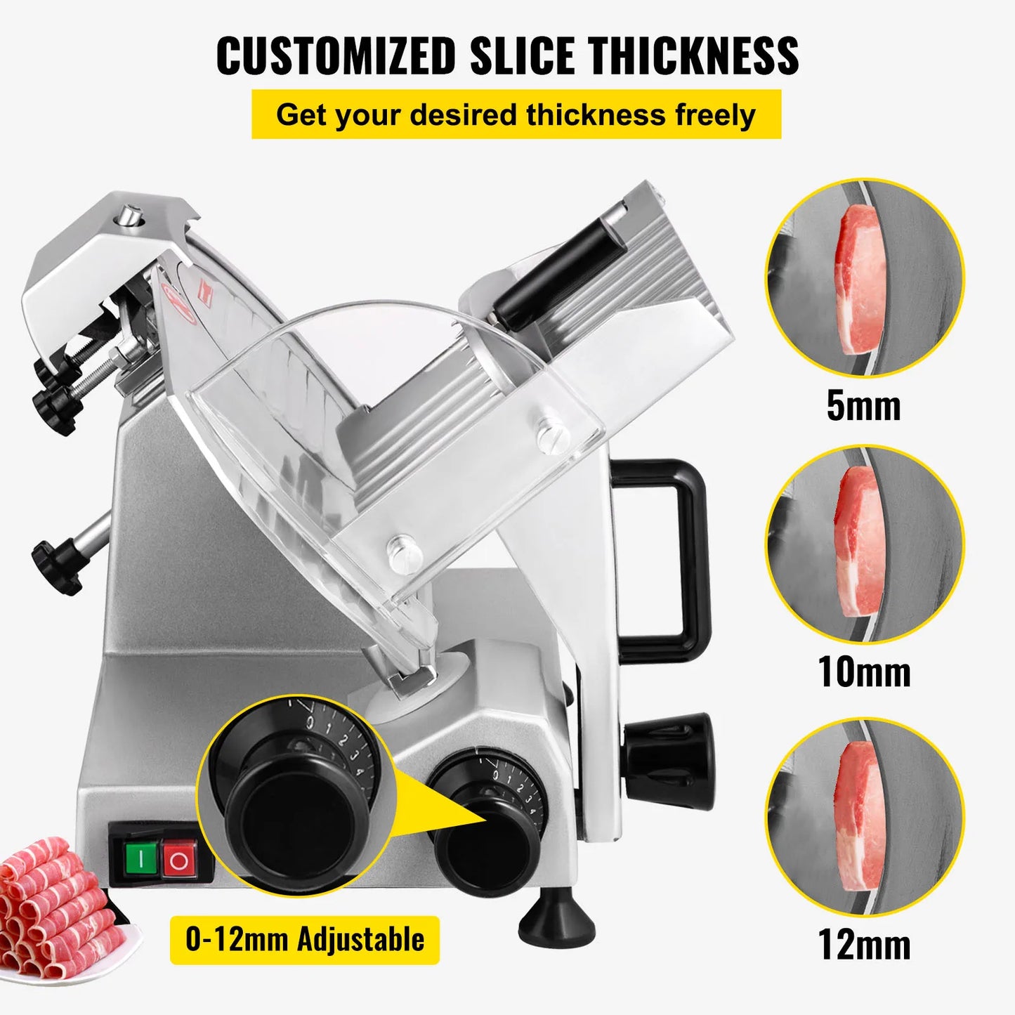 Electric Deli Food Slicer -  Adjustable Thickness