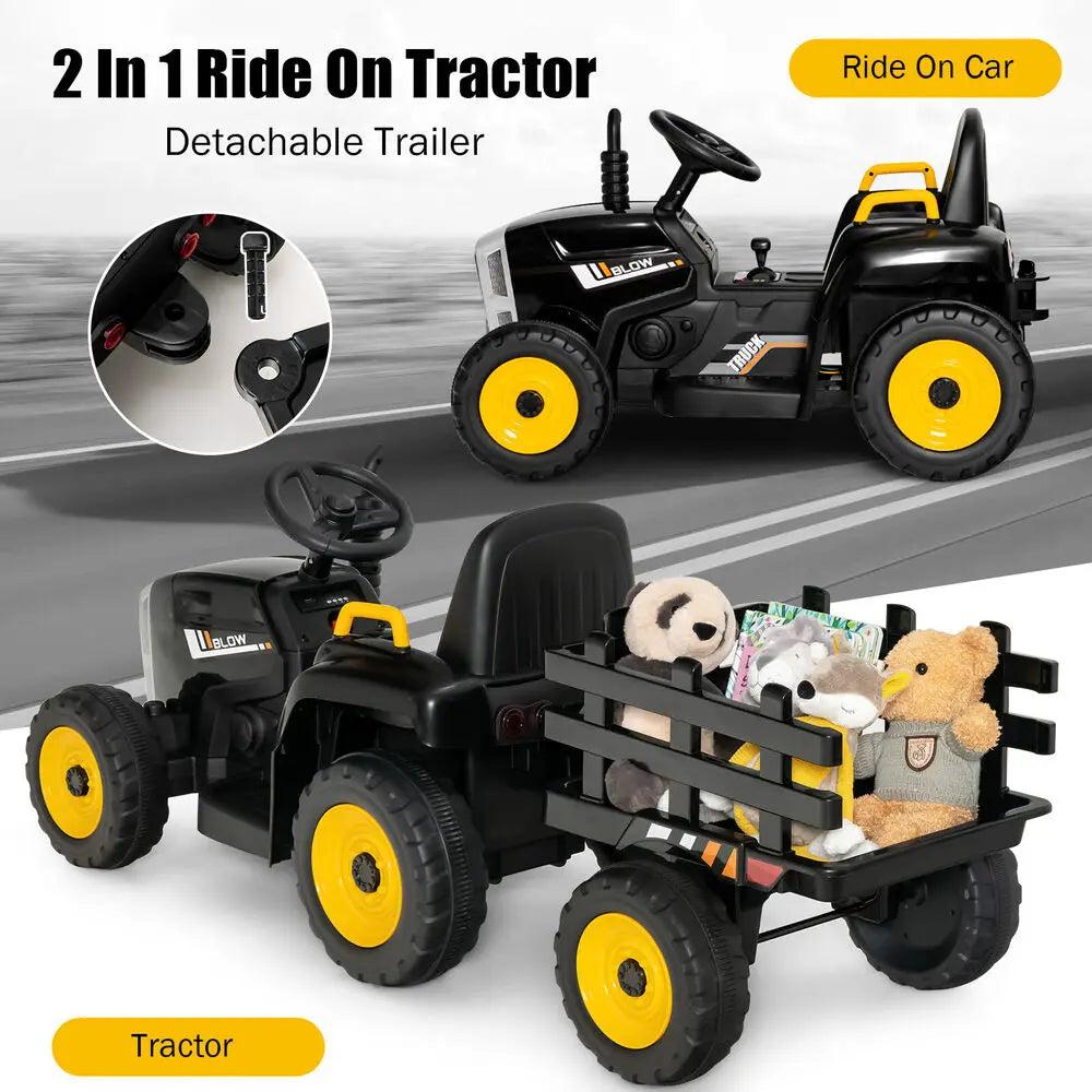 Kids Ride-On Electric Tractor with Trailer