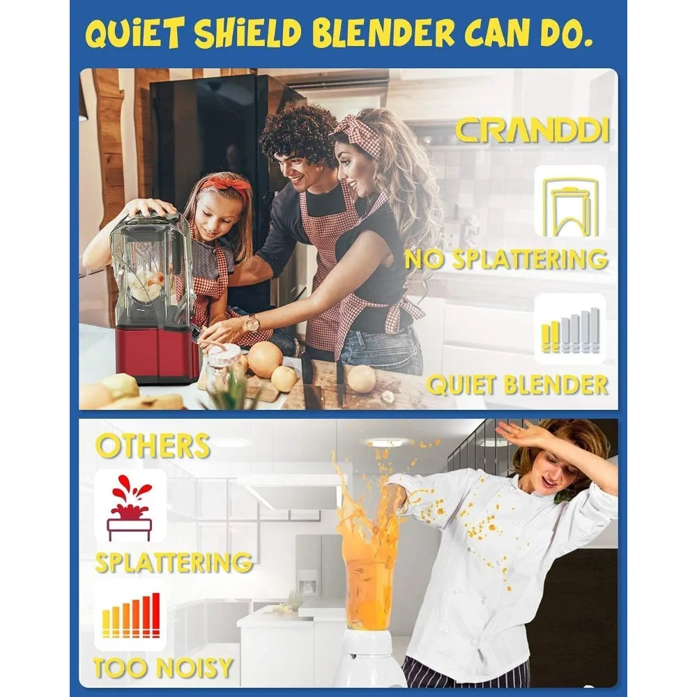 Quiet Commercial Blender with Soundproof Shield