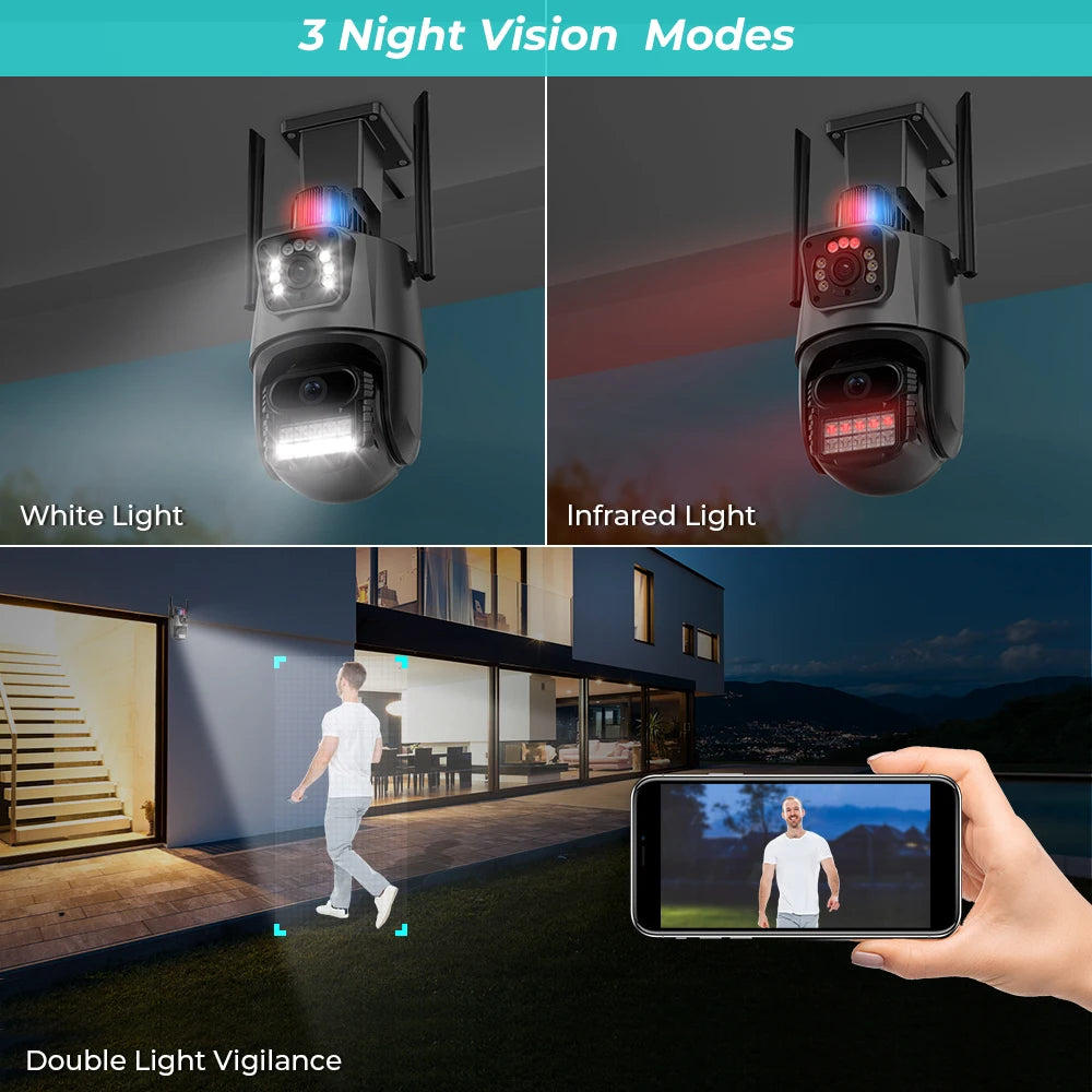 Video Surveillance System WiFi Police Light Alarm