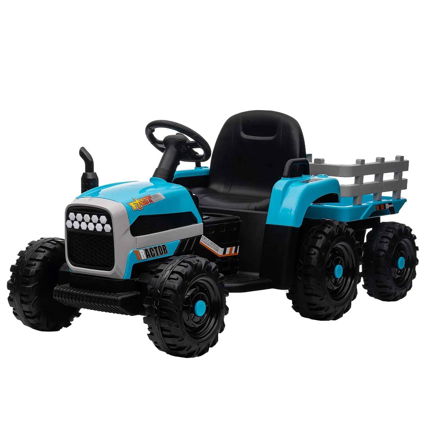 Kids Ride-On Electric Tractor with Trailer