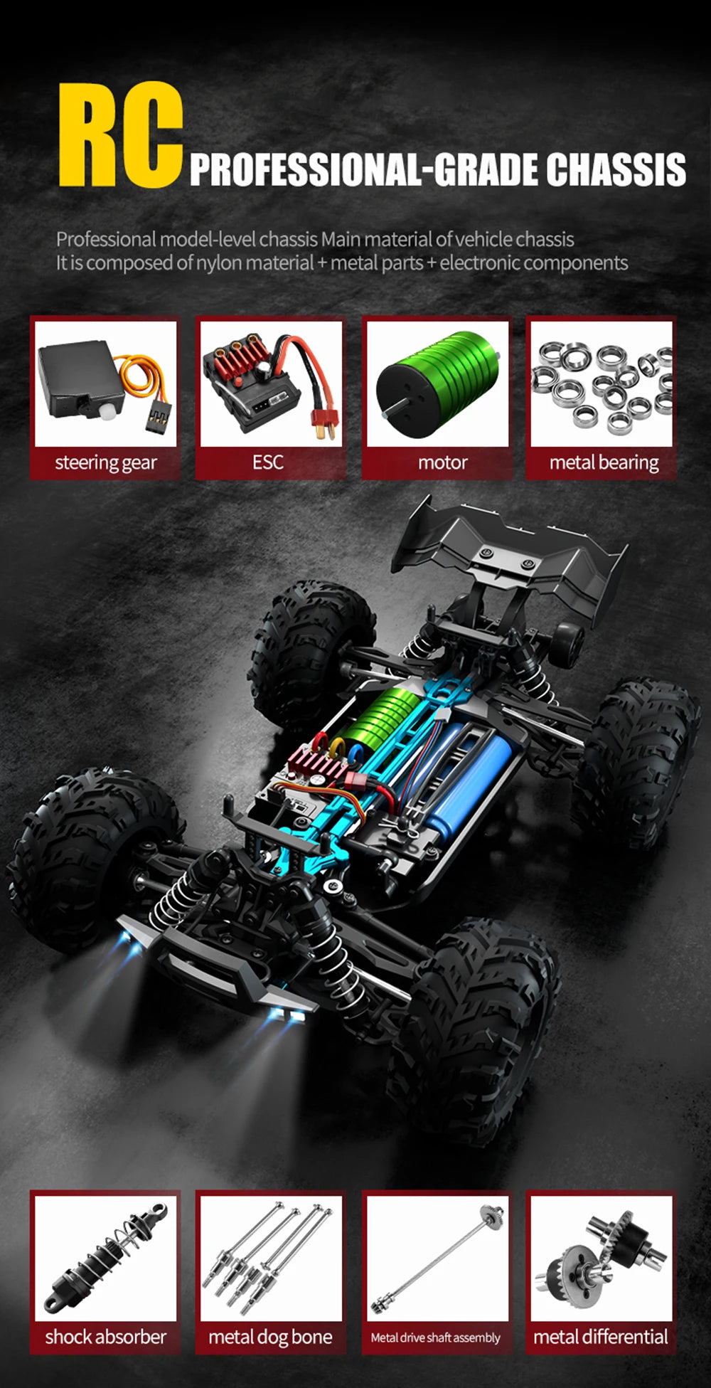 RC High-Speed Drift Monster Truck   4WD