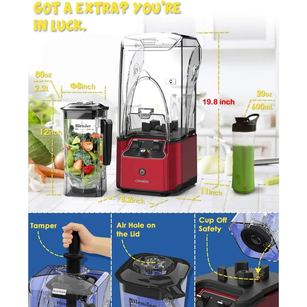 Quiet Commercial Blender with Soundproof Shield