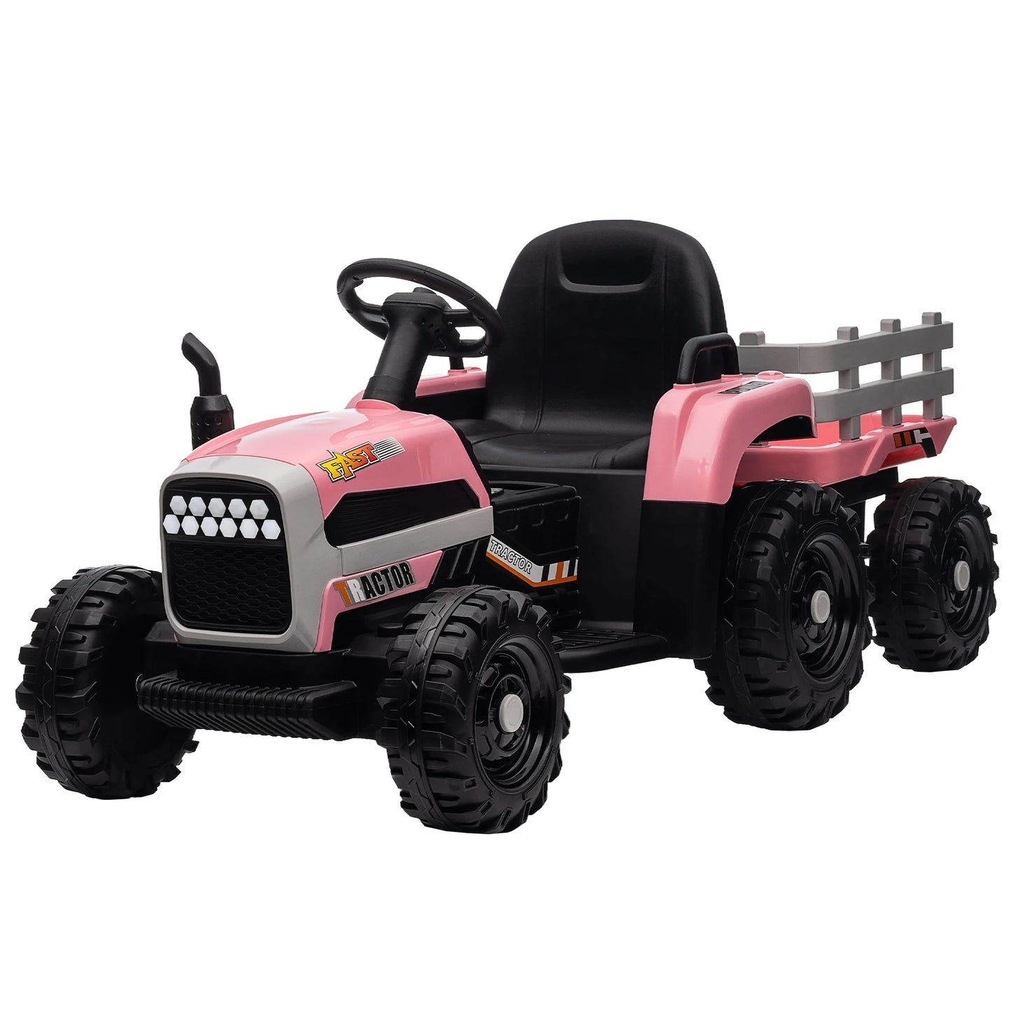 Kids Ride-On Electric Tractor with Trailer