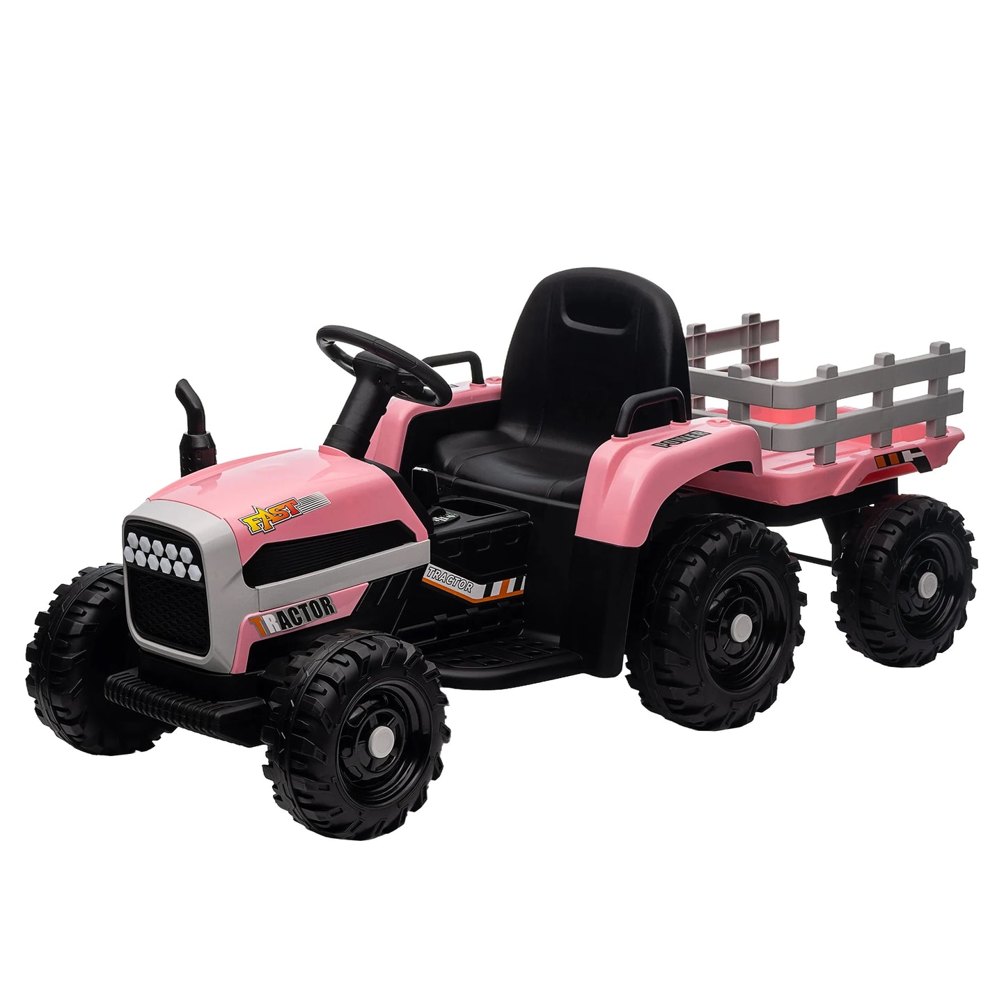 Kids Ride-On Electric Tractor with Trailer