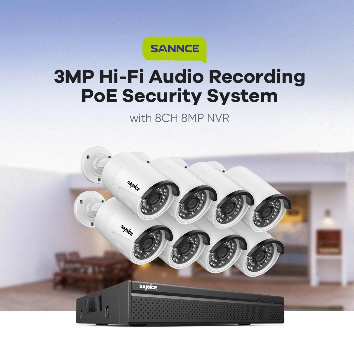 3MP POE Security System Surveillance Kit