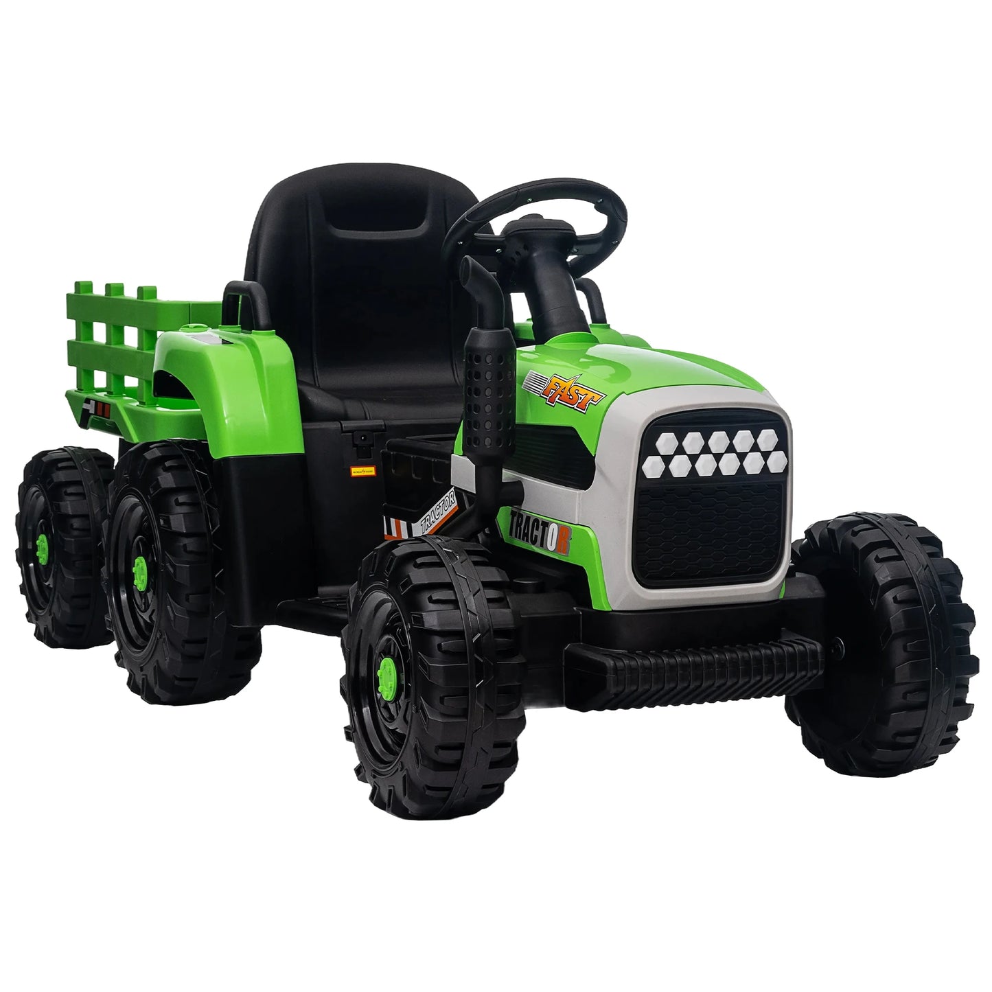 Kids Ride-On Electric Tractor with Trailer