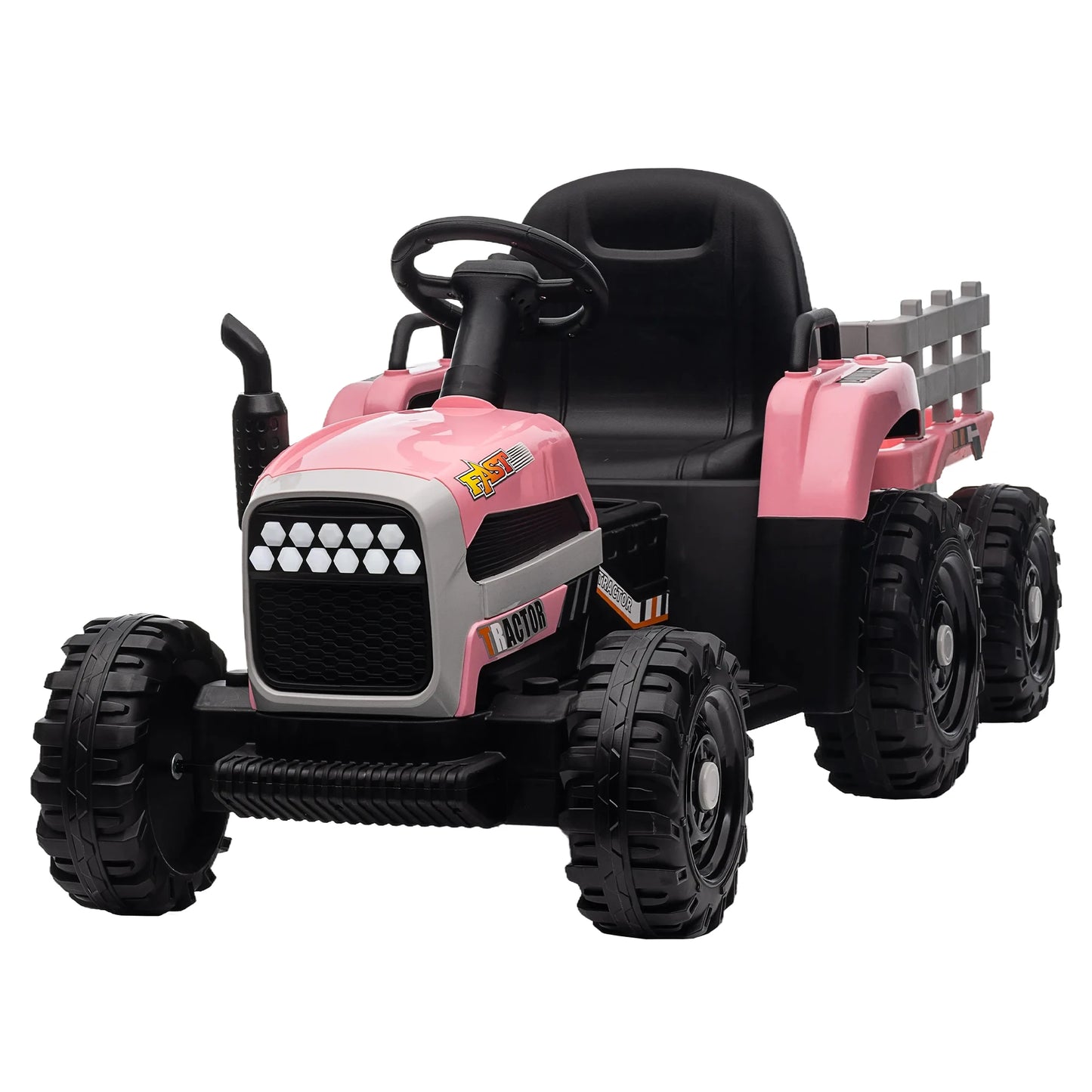 Kids Ride-On Electric Tractor with Trailer