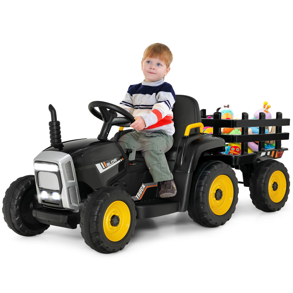 Kids Ride-On Electric Tractor with Trailer