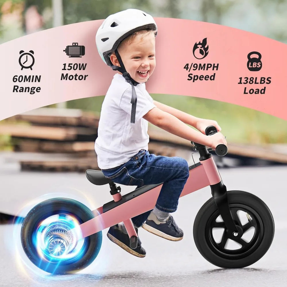 Electric Motorcycle Balance Bike Kid 3-8 yrs 2 Speed Push-button