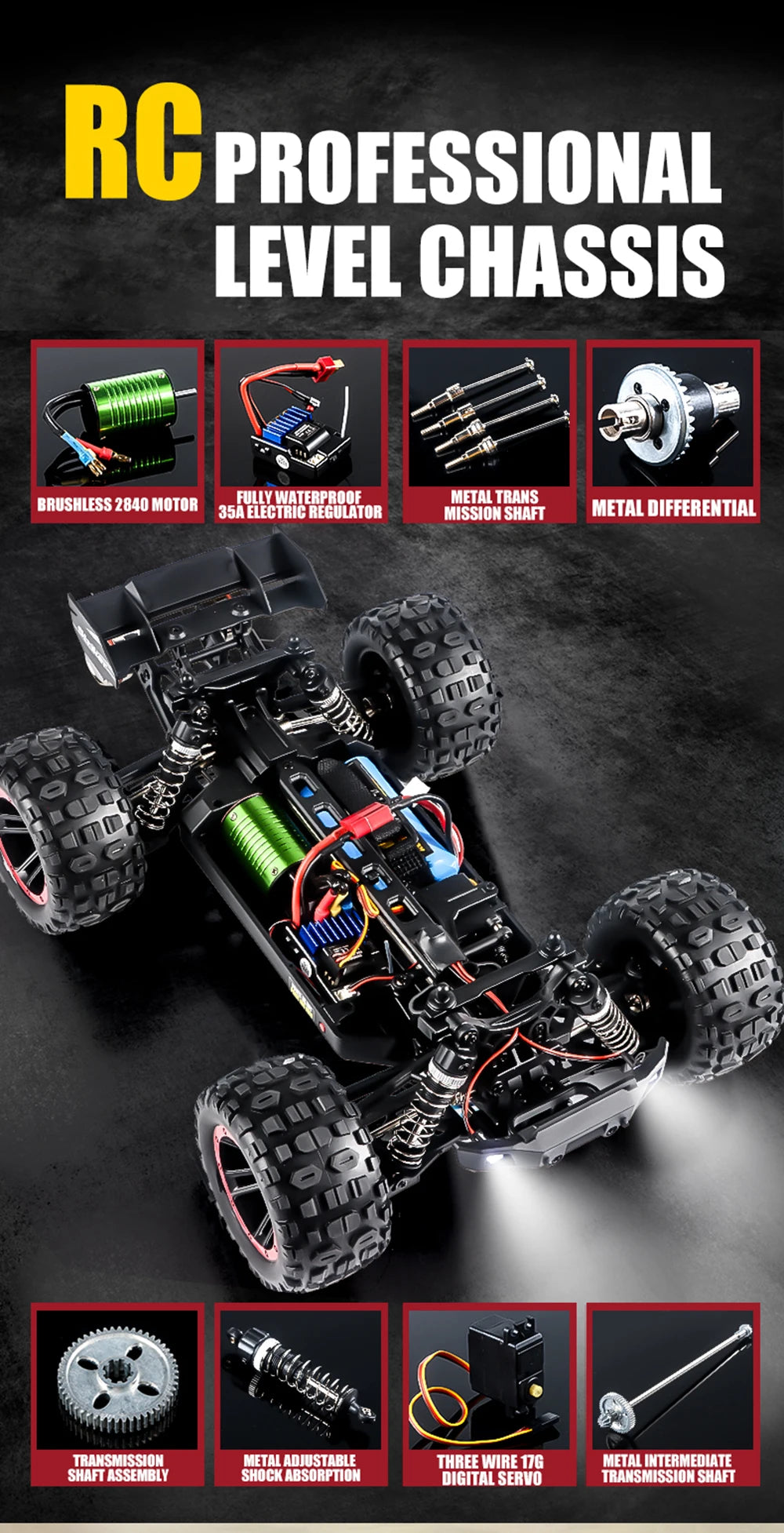 RC High-Speed Drift Monster Truck  HAIBOXING T10 2105A