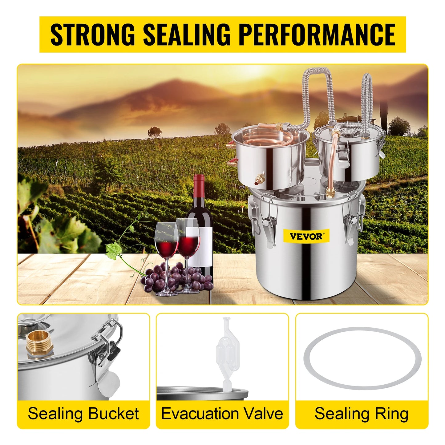 Alcohol Brewing Distiller 12L /30L/50L DIY Moonshine Apparatus