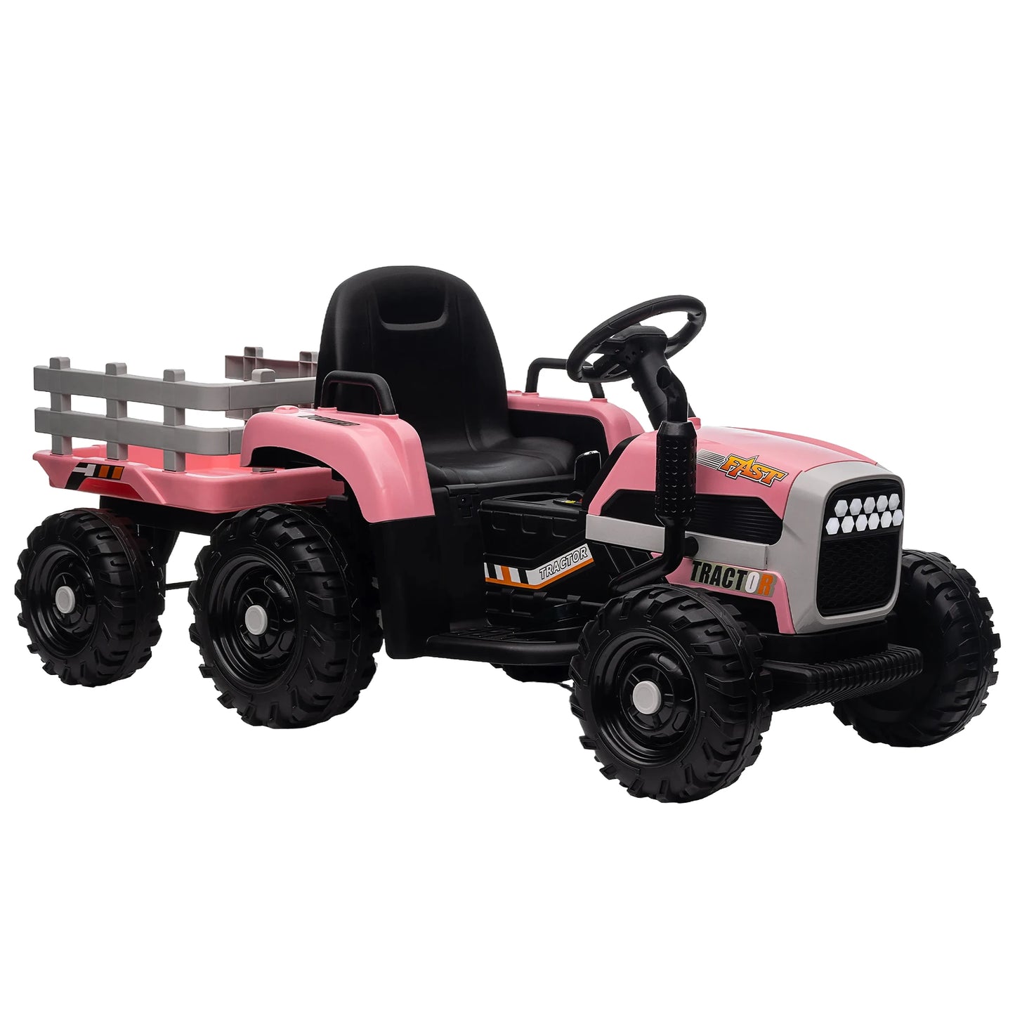 Kids Ride-On Electric Tractor with Trailer