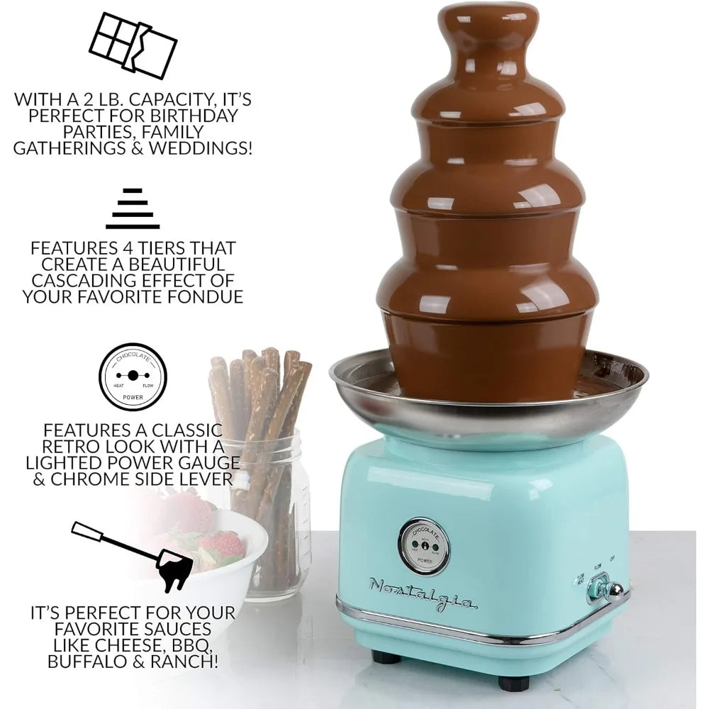 4 Tier Electric Chocolate Fondue Fountain Machine