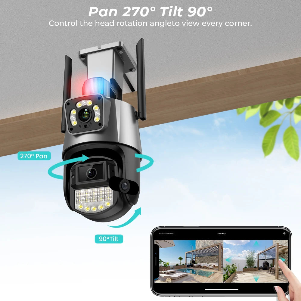 Video Surveillance System WiFi Police Light Alarm