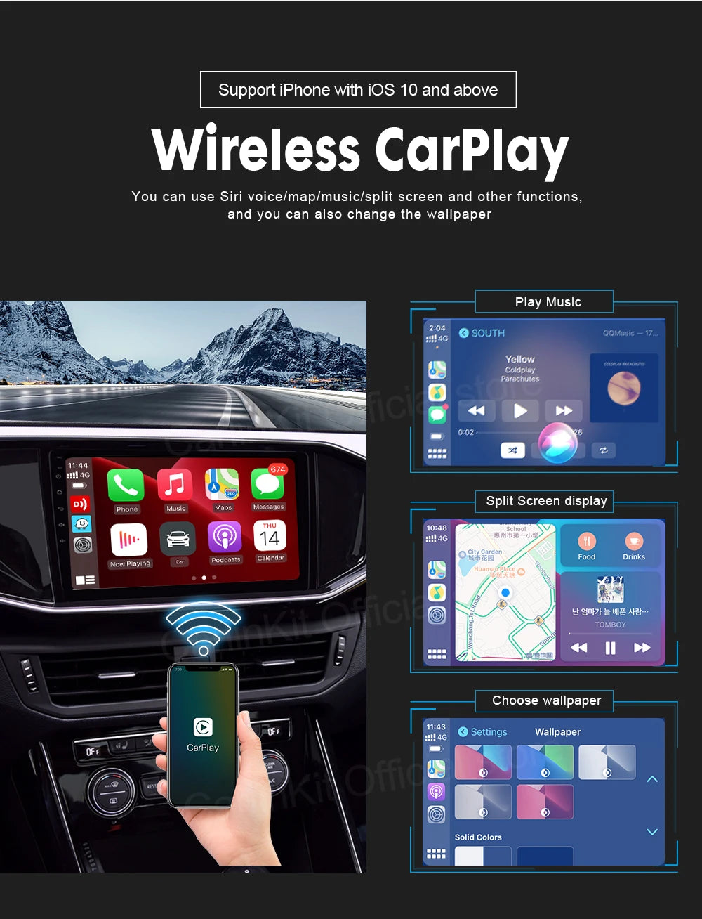 USB Wireless CarPlay Dongle Wired Android Auto 