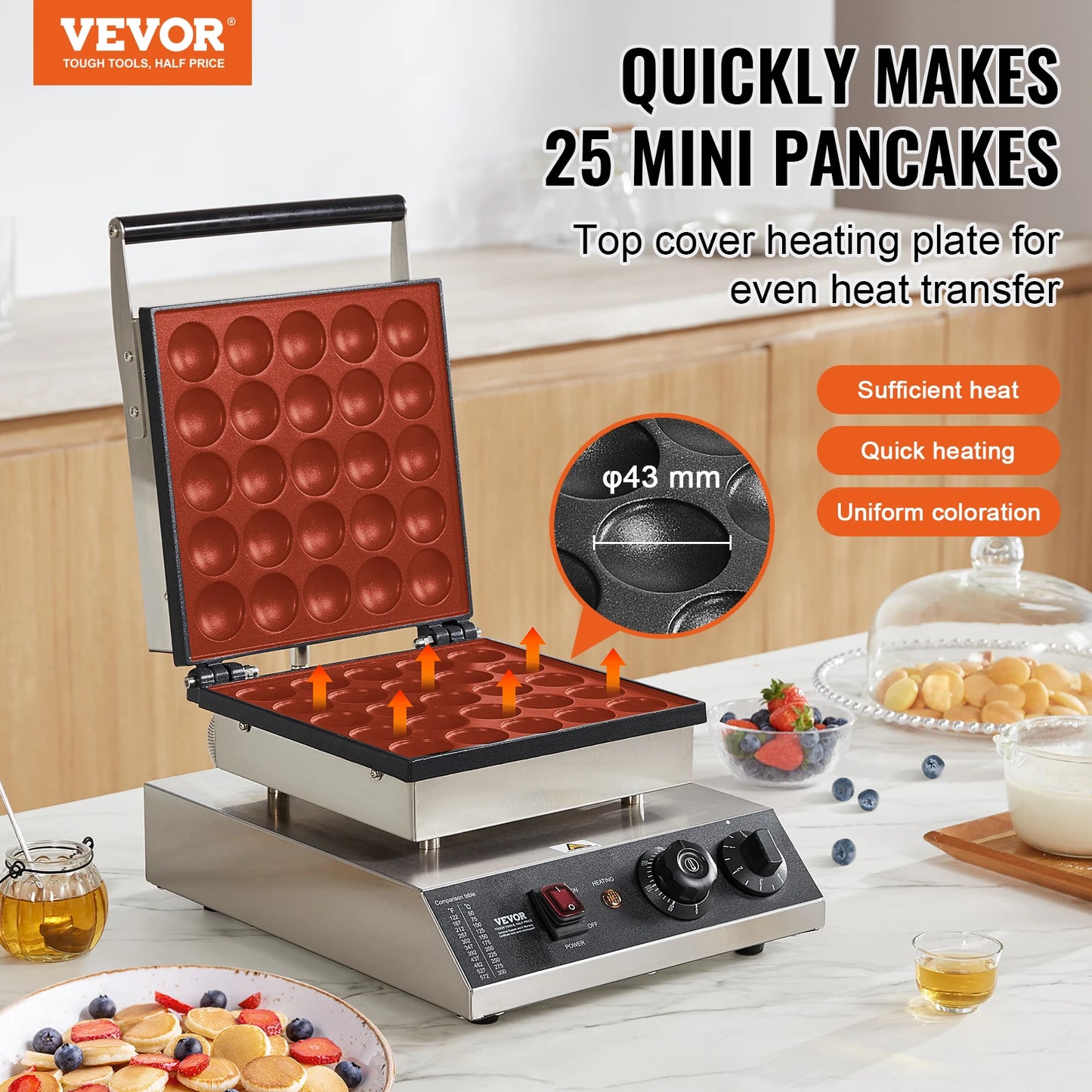 Electric 25PCS Mini Dutch Pancake Maker Machine