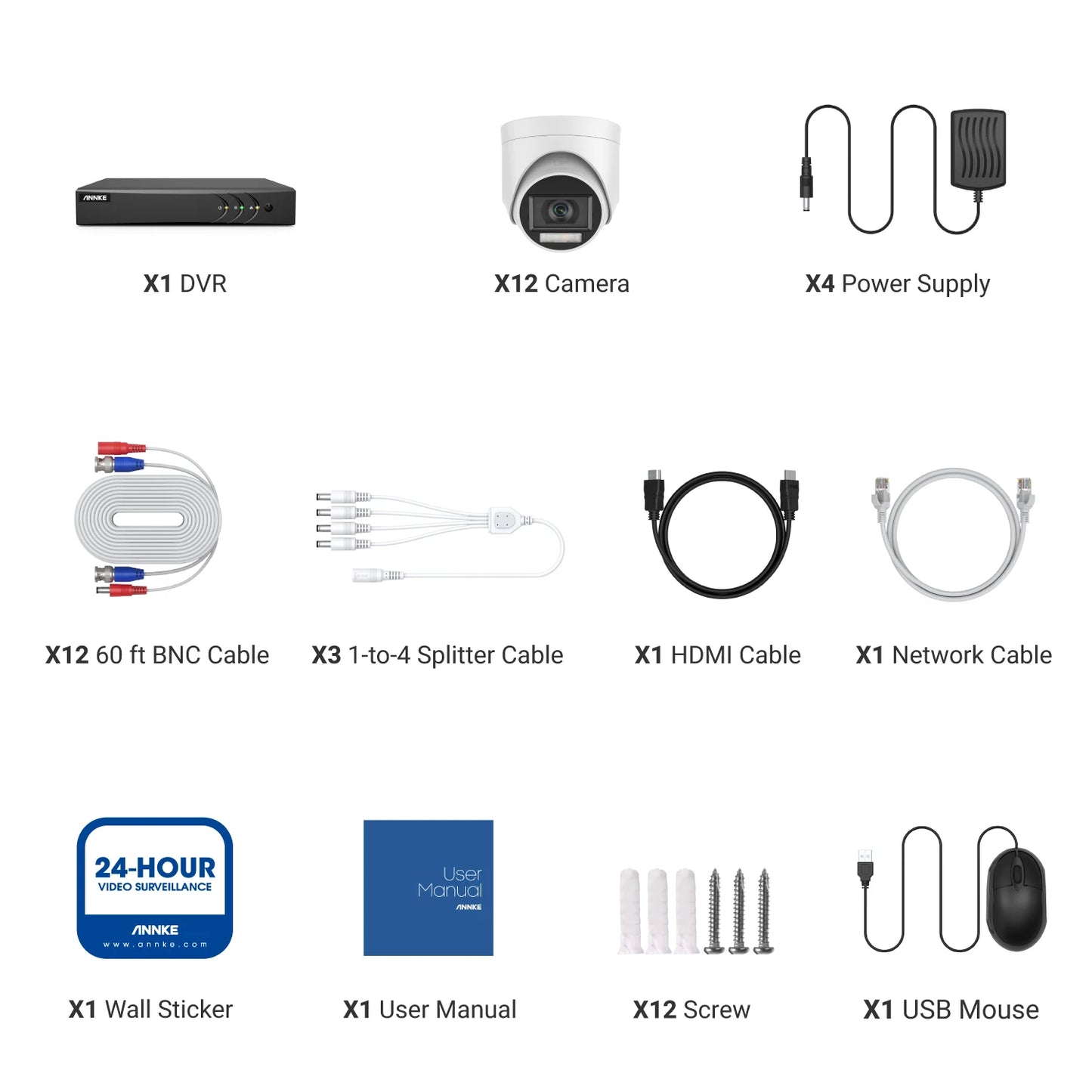 16CH Video Surveillance Camera System Kit 