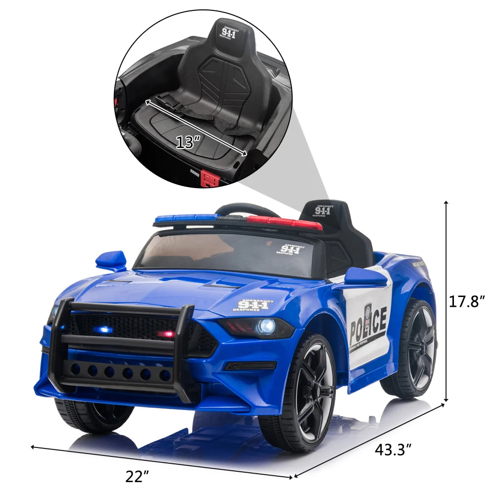 Electric Police Car Kids 12V Remote Control