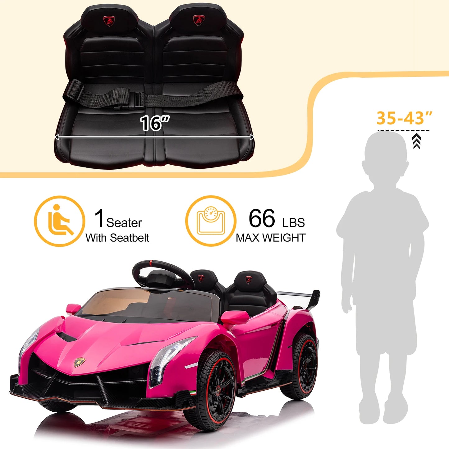 Electric Sports Car Kids 12V Remote Control