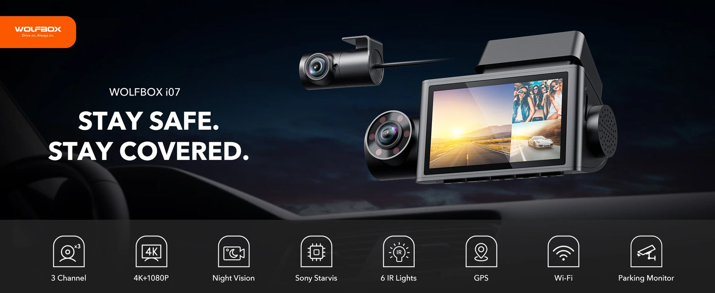 3 Channel Dash Camera/Rear 4K Camera 