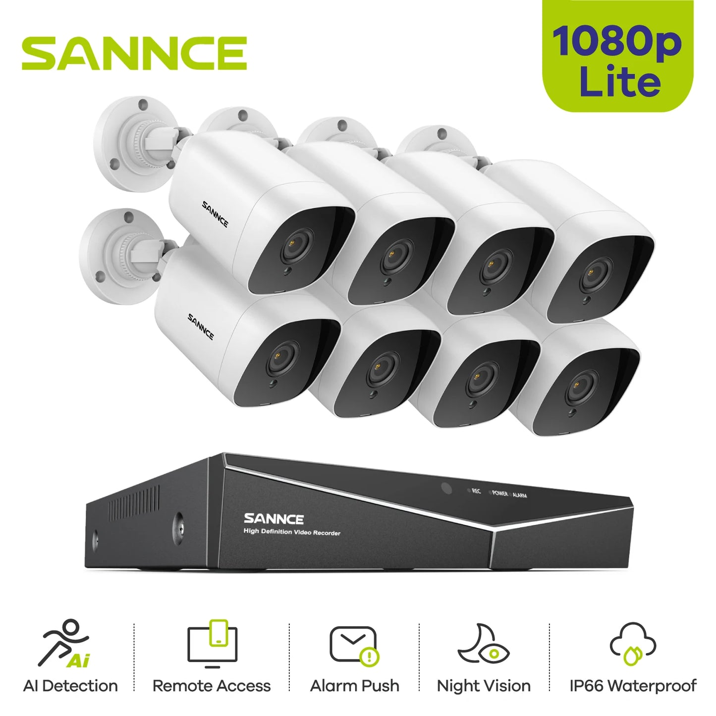 8CH 1080P Surveillance Camera System Kit