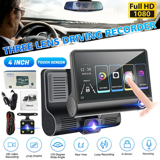 4 inch Three Lens HD Dash Cam