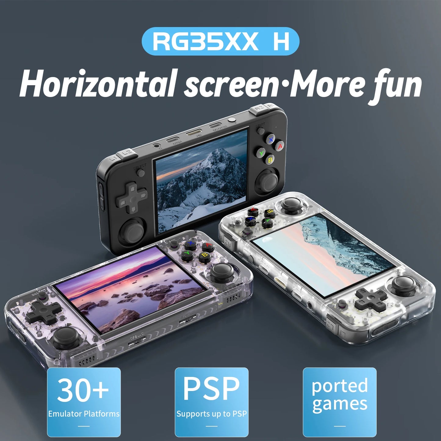 RG35XXH Handheld Game Console Kids 3.5'' IPS Screen