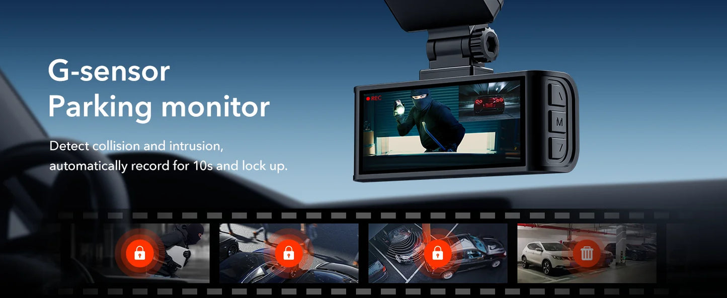 Dash Camera Front and Rear 4k