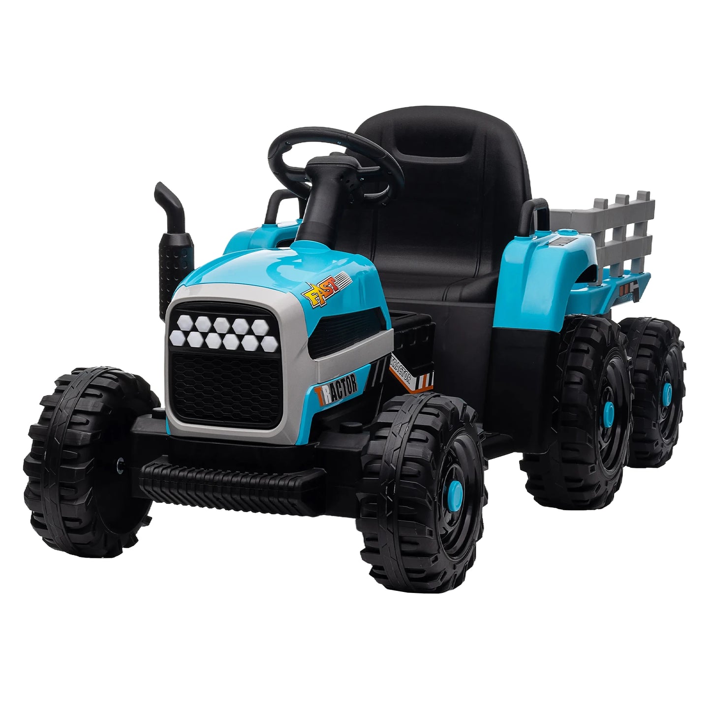 Kids Ride-On Electric Tractor with Trailer