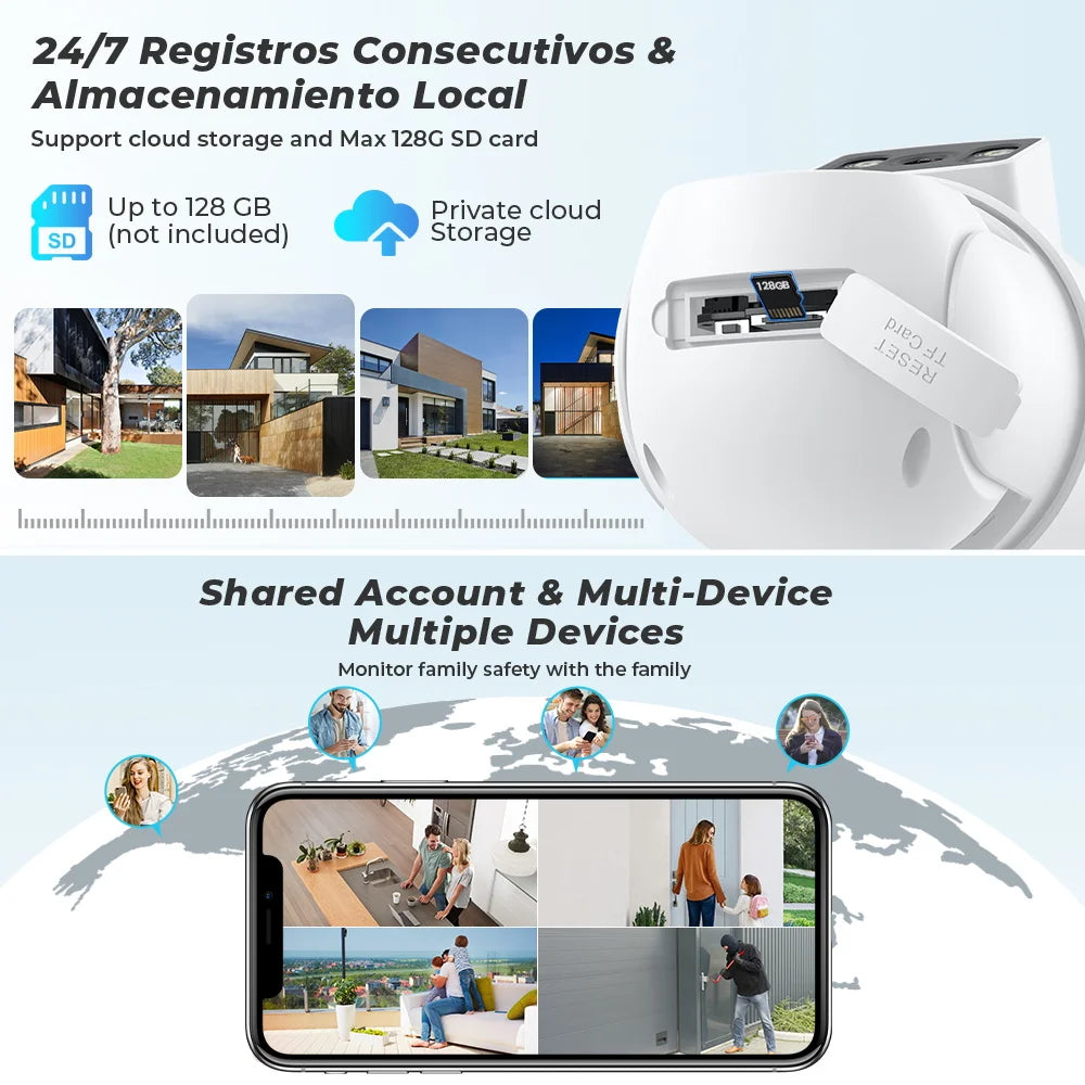 Outdoor Wireless Security Camera 4K 8MP HD Dual Lens Surveillance Camera