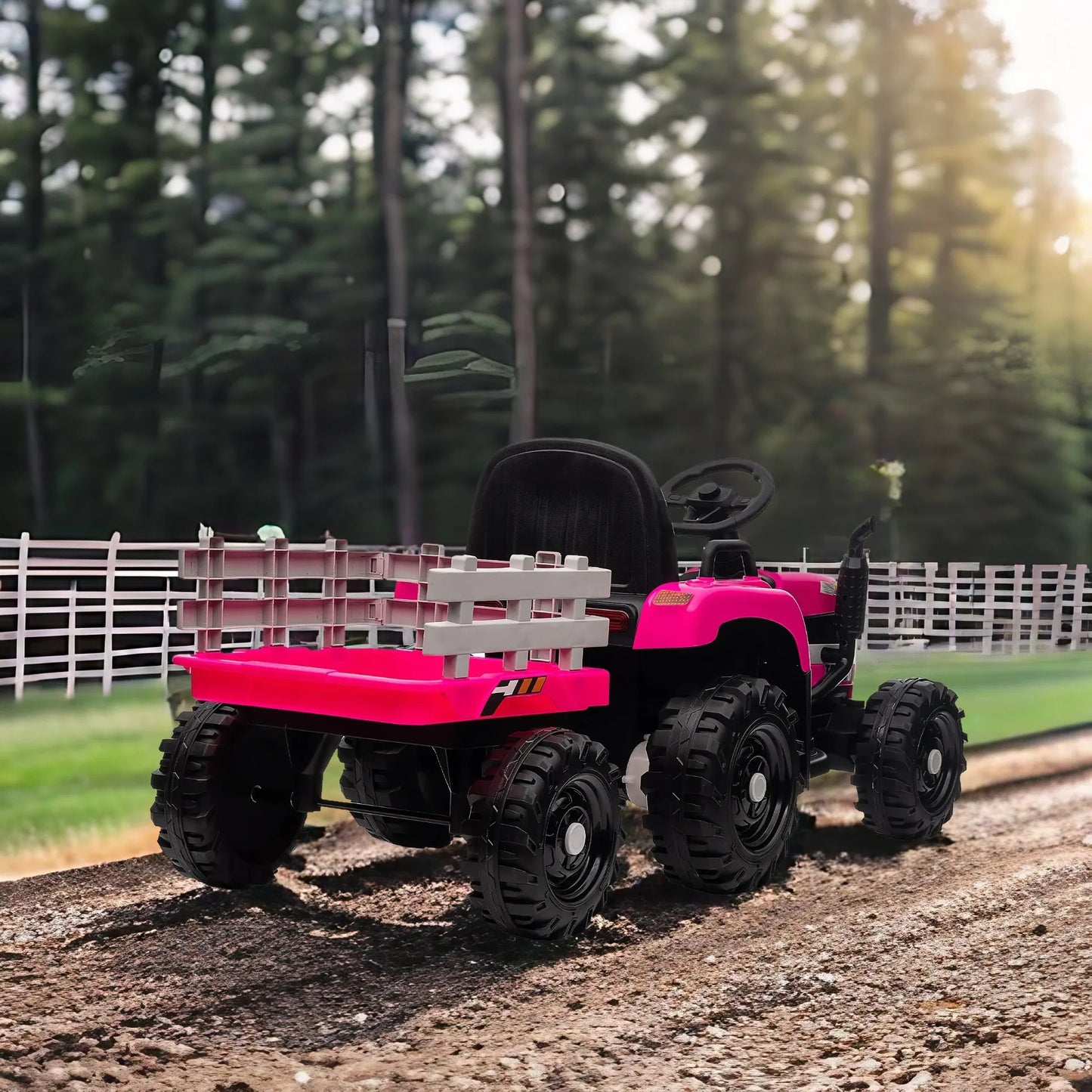 Kids Ride-On Electric Tractor with Trailer