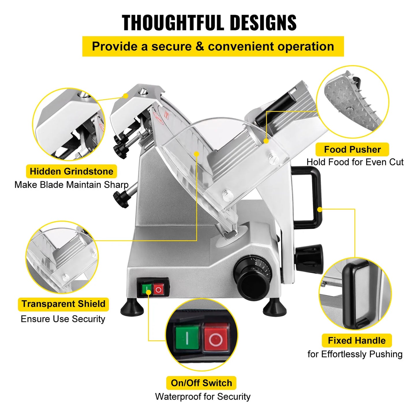 Electric Deli Food Slicer -  Adjustable Thickness