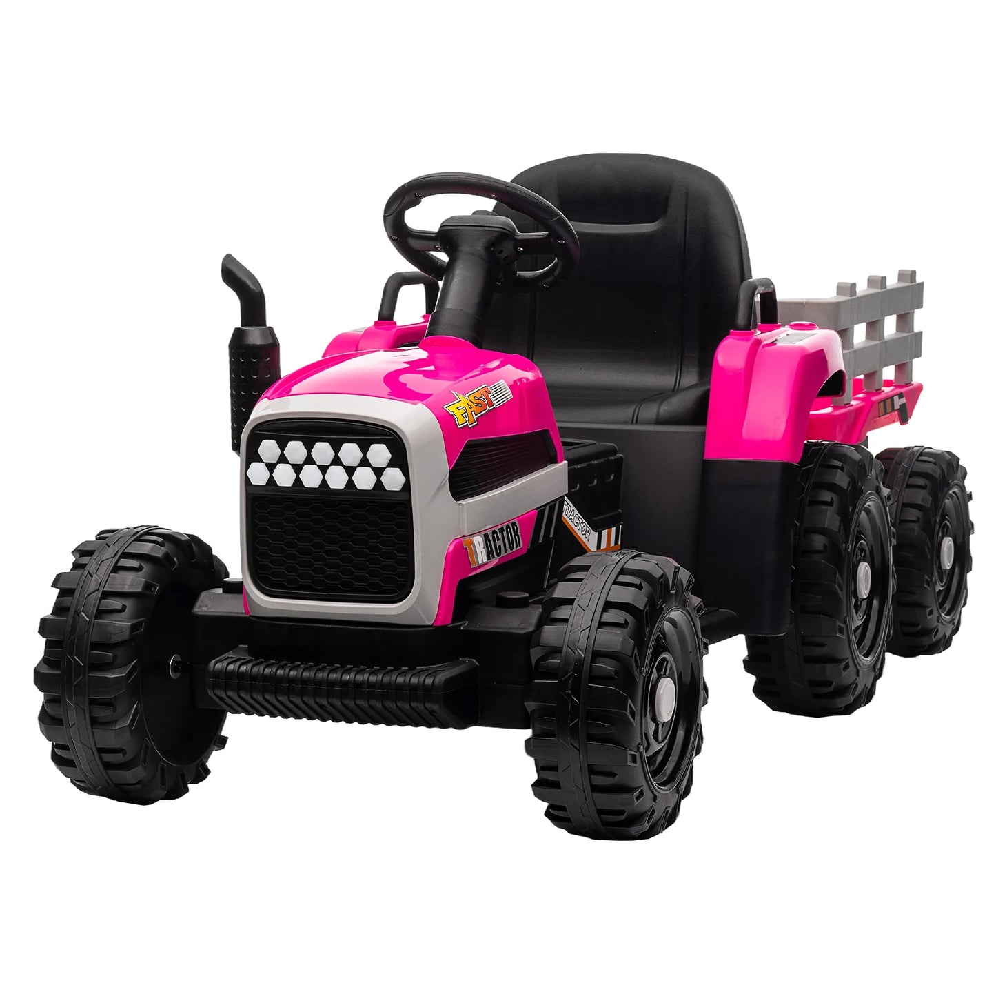 Kids Ride-On Electric Tractor with Trailer