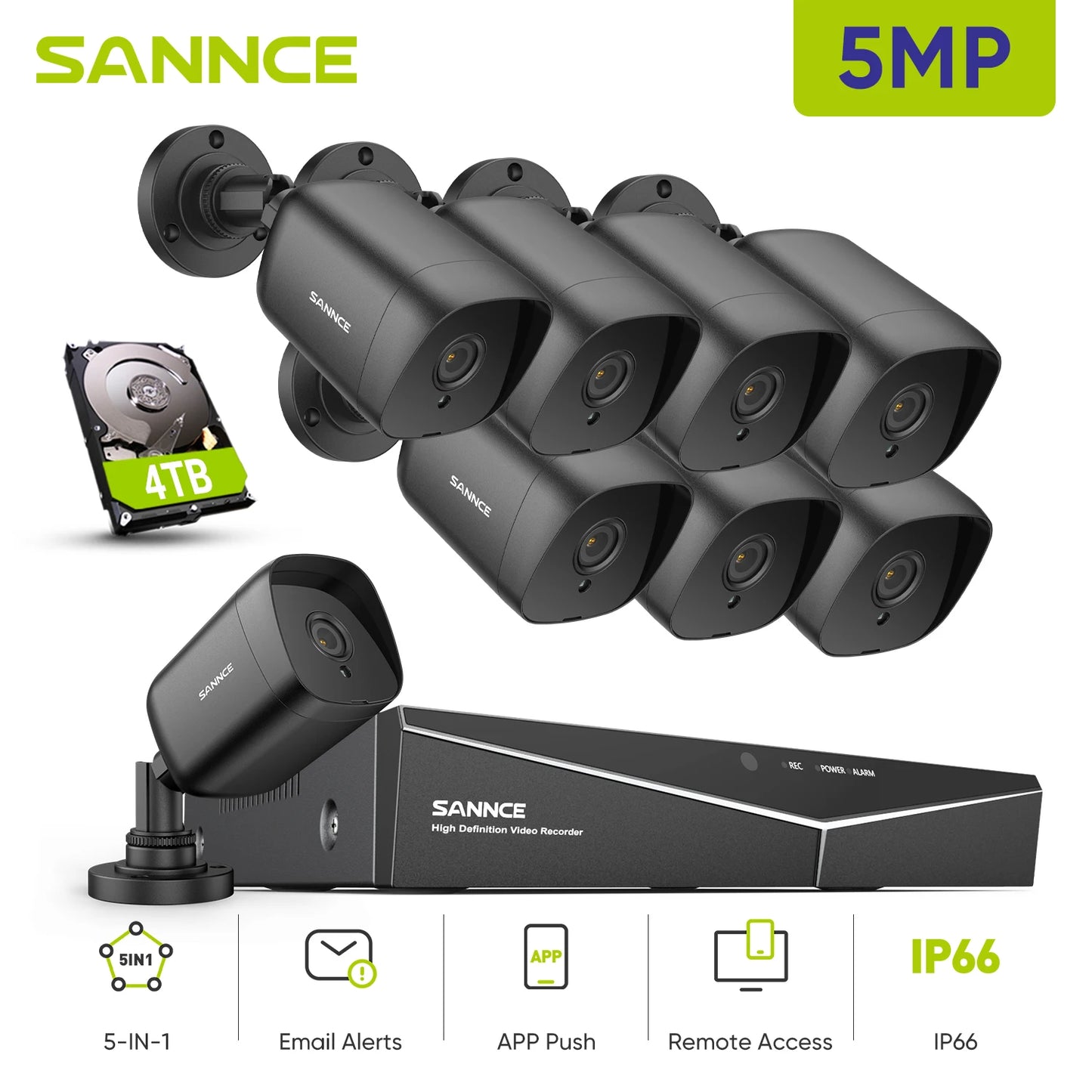 5MP Security Camera System Kit