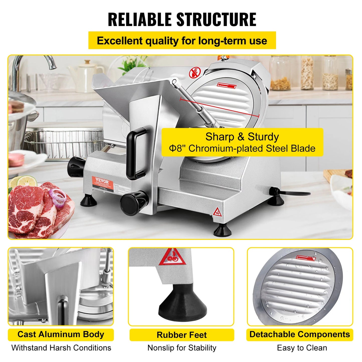 Electric Deli Food Slicer -  Adjustable Thickness