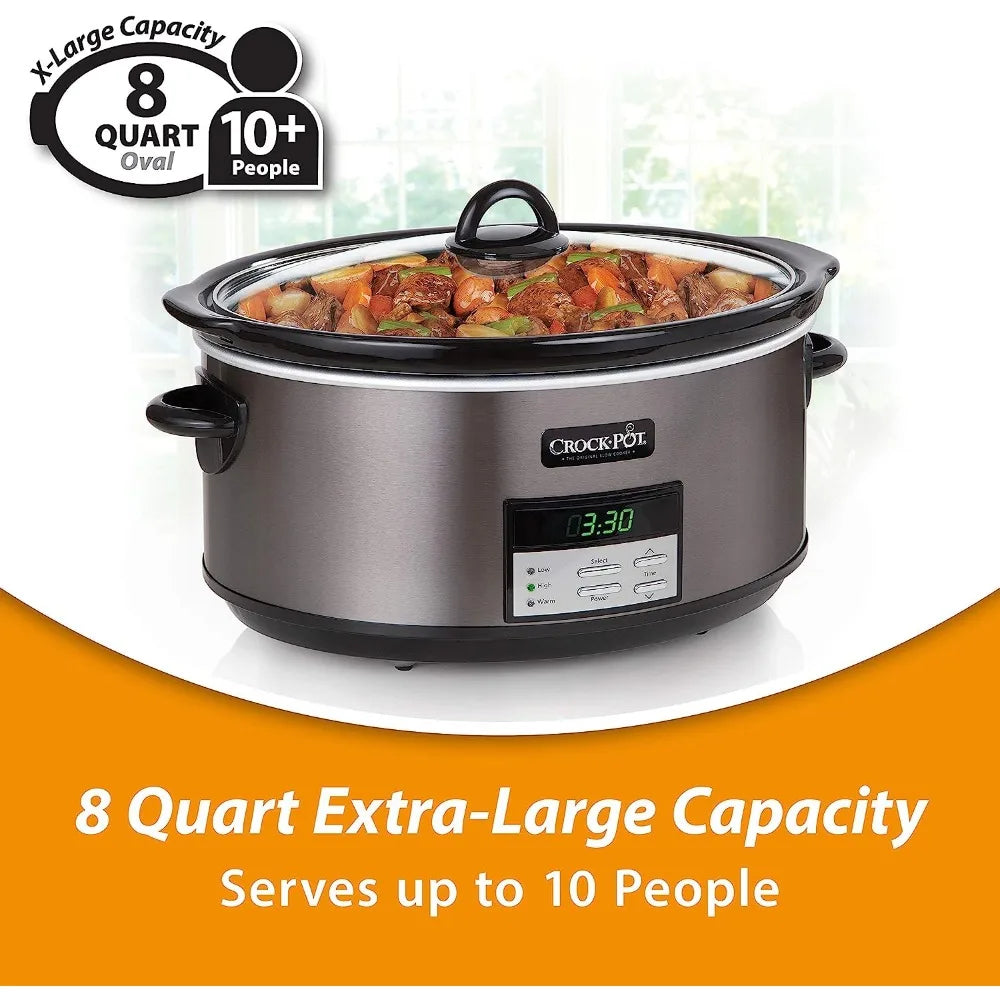 Large 8 Quart Programmable Slow Cooker