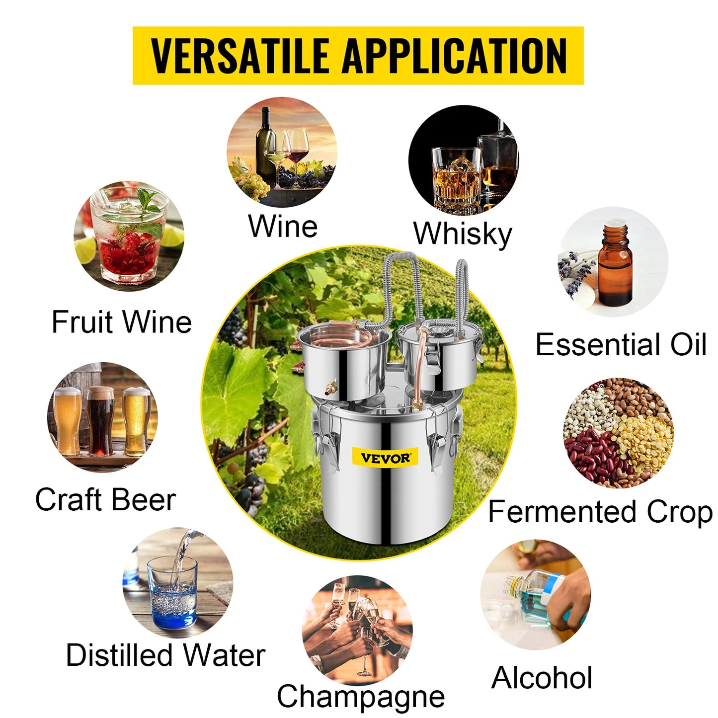 Alcohol Brewing Distiller 12L /30L/50L DIY Moonshine Apparatus