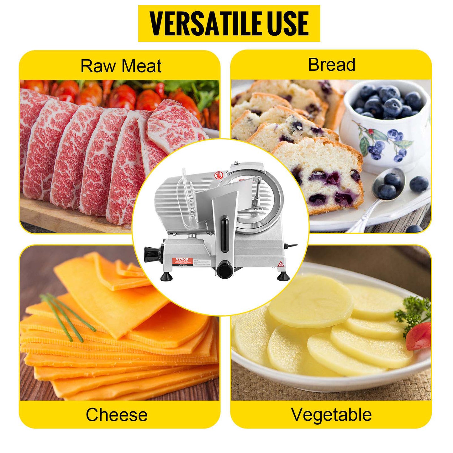 Electric Deli Food Slicer -  Adjustable Thickness