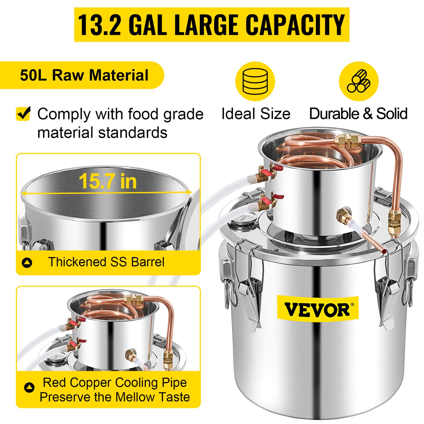 50L Moonshine Still Alcohol Distiller Brewing Kit